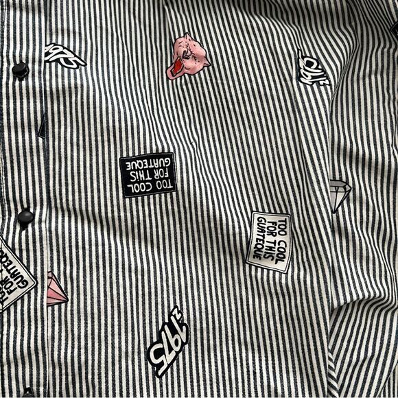 Zara Too Cool For This Guateque pinstripe skirt midi blue white - Picture 3 of 5